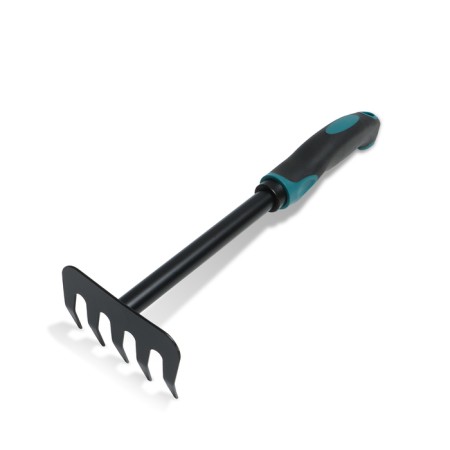 Robble small, straight lines, 5 teeth, length 28.5 cm, metal, ergonomic rubberized handle, Greengo-5
