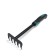 Robble small, straight lines, 5 teeth, length 28.5 cm, metal, ergonomic rubberized handle, Greengo