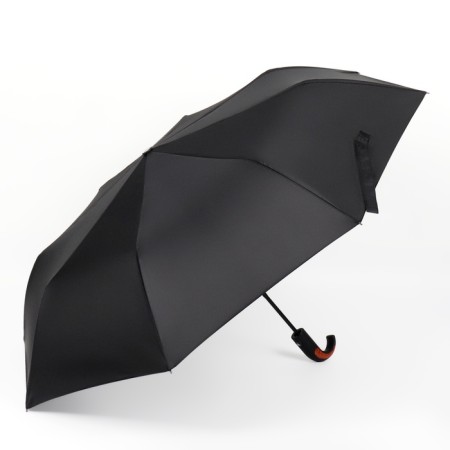 Semi -automatic umbrella "monoton", 3 additions, 8 spokes, r = 49 cm, black color-4