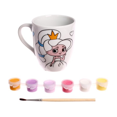 Painting mugs with paints (partial filling) "Beautiful Princess"-2