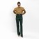 Women's pants (eco-leather) minku: eco leather green color, rn 50