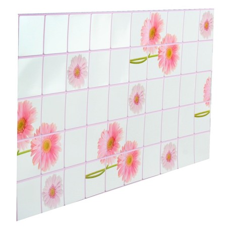 PVC tile panel pink gerberes 955 x 480 mm-2