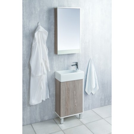 Aquaton Emma wardrobe, white color, oak navarra-2