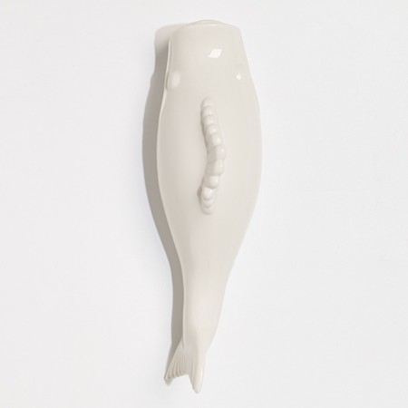 Nastenna-Vaza Decor "Fish" 26.2 x 7.3 cm, white-2