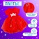 Carnival set "Stylish Princess": Rain, Red Dress with Crown, Height 104-110 cm