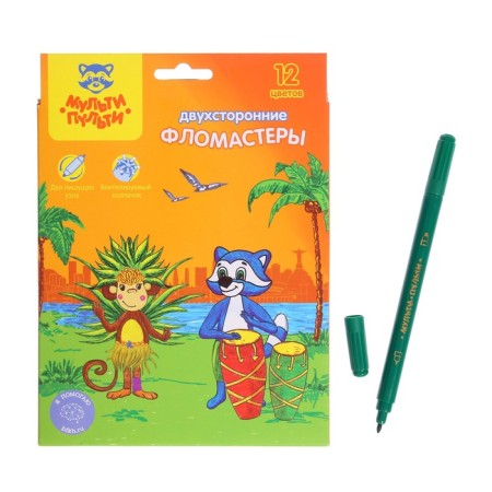 Flomasters 12 colors bilateral multi-poetry "Raccoon in Brazil", washed off-1