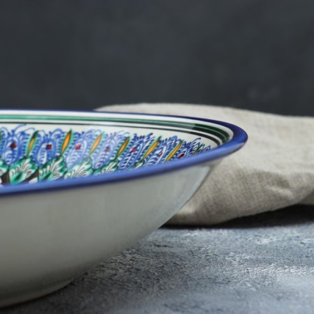 Largan Rishtan ceramics "Flowers", 33 cm, blue-2