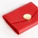Women's wallet on the button, red color