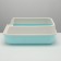 A high side toilet with a scoop and a filter, 50 x 36 x 21 cm, blue