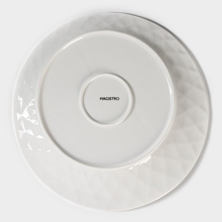 Porcelain dining porcelain Magistro "glare", d = 26 cm, white color-3