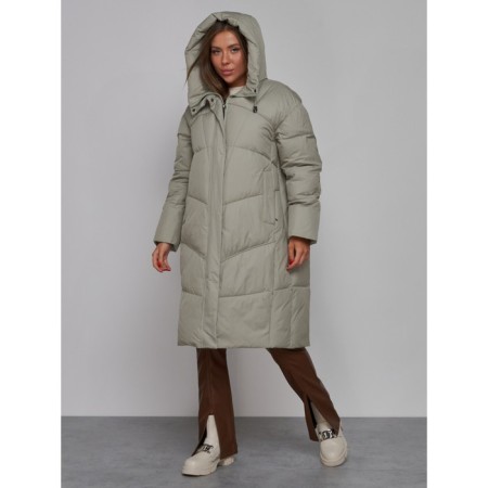 Coat insulated winter female, size 46, green color-6
