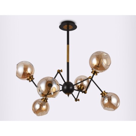 Suspended chandelier with interchangeable Ambrella Light, Traditional, TR9052, 6HE27, Color Dark Coffee, Gold-1