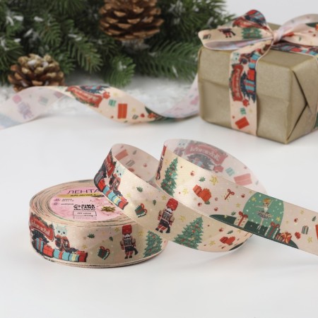 A satin ribbon "Nutcracker", 25 mm, 23 ± 1 m