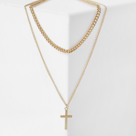 Piece "Double" cross, color gold, 43 cm