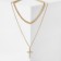 Piece "Double" cross, color gold, 43 cm