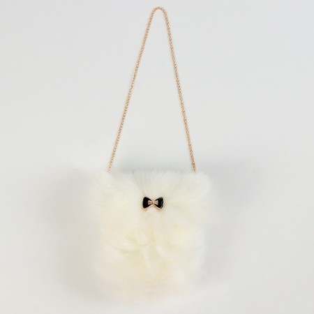 Bag for puppets "fur", white color