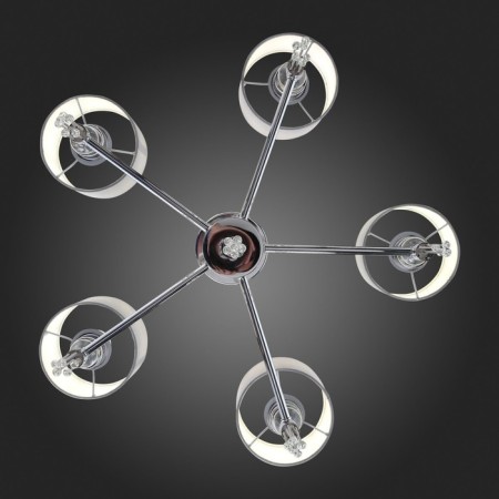 Suspended EVOLUCE lamp. Sle105173-05. Primma. 5x60 watts, E27, 65x65x48 cm, chromium color-13