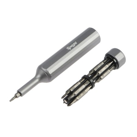 A screwdriver with bats for accurate work of the tundra, two -sided bats 13 pcs. 26 in 1-3