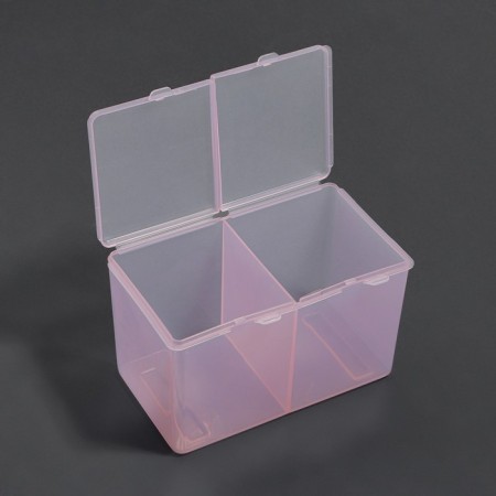 Organizer for storage, with a lid, 2 sections, 6.7 × 12.5 × 7.5 cm, color mix-2