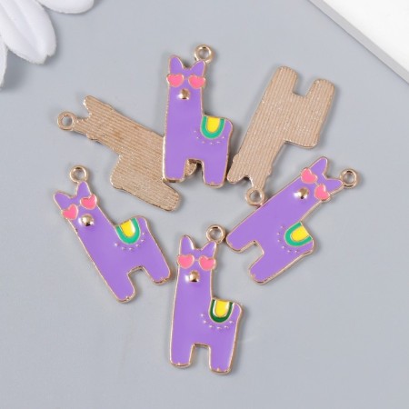 Decor for creativity Metal, enamel "Alpaca" 2.8x1.2 cm-2