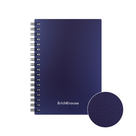 Notebook A6 (102 x 146 mm), 80 sheets in a cage on the Erichkrause Total Blue spiral, plastic cover, offset unit, white 100%, blue-2