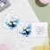 Mini-postcard "Congratulations!" White roses, 7.5x7.5 cm