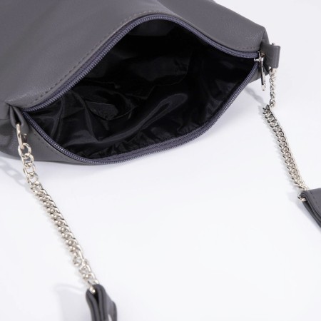 Bag Cross-Bodi with a zipper, gray color-4
