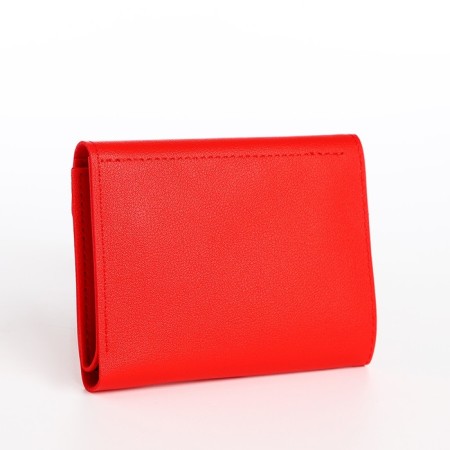 Women's wallet on the button, red color-1