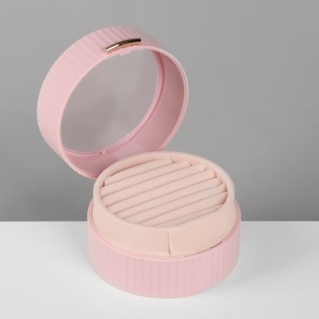 Standing for the rings "Portable box", circle, 7 stripes, 9 × 9 × 5.5 cm, pink color-3