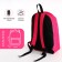 Youth backpack from lightning textiles, external pocket, fuchsia color