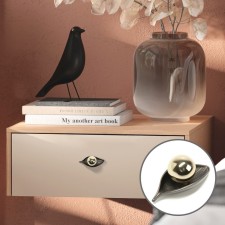 Handle button Cappio RK134 furniture, graphite-golden color