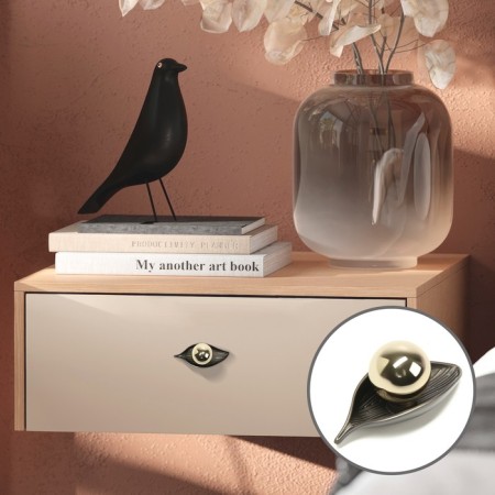 Handle button Cappio RK134 furniture, graphite-golden color