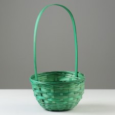 Wicker basket, 20 x 11/35 cm, green, bamboo