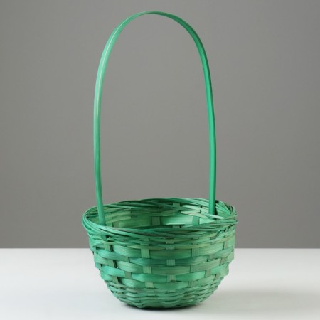 Wicker basket, 20 x 11/35 cm, green, bamboo