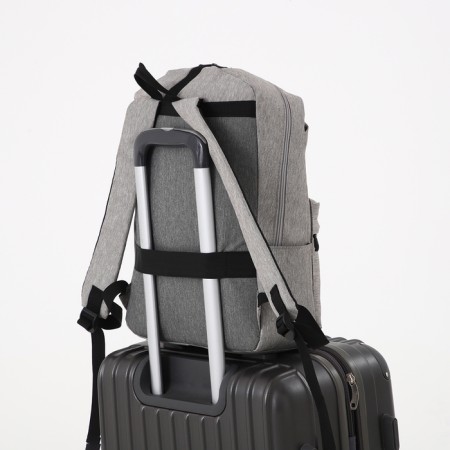 Male backpack on a zipper, Fulldorn, external pocket, a suitcase mount, color gray color-4