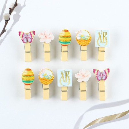 A set of clothespins for decorating the willow "with a bright Easter", 10 x 12 cm.-2