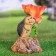 Garden Figure-Hedgehog Hedgehog "Hedgehog on Stroum with Flower" from polystone, 26cm, average