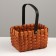 Wicker basket, 22 x 15 x h12.5/26 cm, sequoia, brown