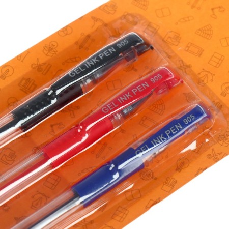 A set of gel pens, 3 colors: red, blue, black, 0.5 mm-1