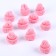 Knitted hat knitted, set 10 pcs., Pink color