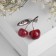 Brooch "Cherry" bulk, burgundy color in silver