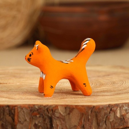 Souvenir "Kotik", red, 3.5 × 4 × 5.5 cm, Kargopol toy, mix-1