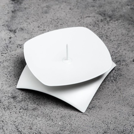 Cloudy "quarter n" metal per 1 candle, 9.5x3 cm, white-2