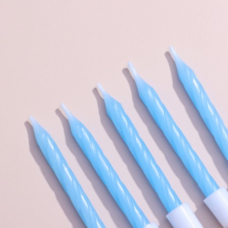 Candles for the "Neon" cake, 10 pcs, blue 5 cm-2