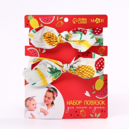 A set of dressings on the head for mom and daughter "Patterns", 2 pcs., Mix-6