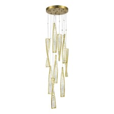 Suspension lamp ST LUCE. SL6205.303.09. Elica. 1x99 W, LED, 3000K, 8415 LM, 40x40x150 cm, brass color