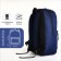 Youth backpack with lightning, external pocket, blue color