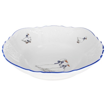 Round bernadotte salad, decor "Geese", 23 cm-1