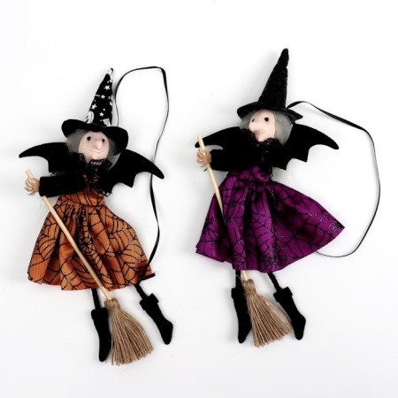 Baba - Yaga with a broom, color mix-2