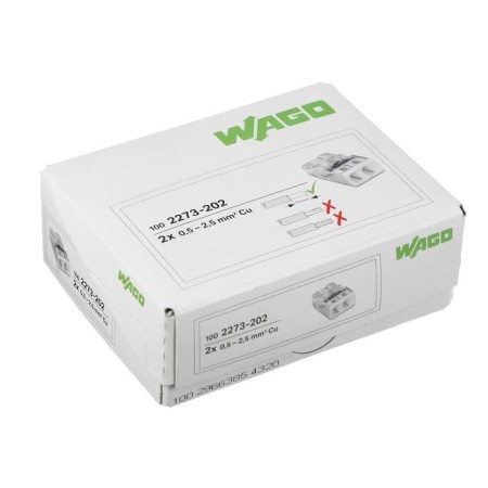 Terminal WAGO 2273-202, two-wire, 2.5 mm2, one-core, transparent-2